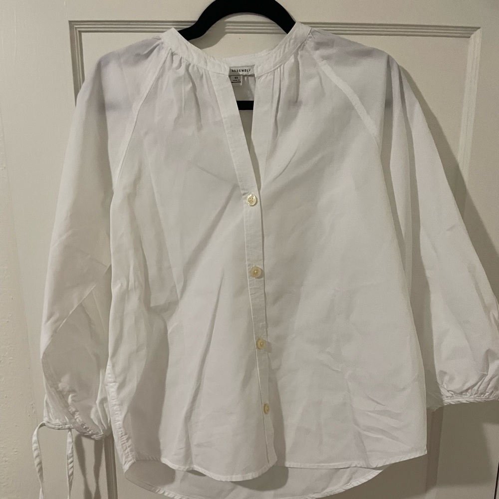 White button down top